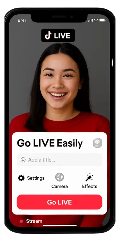 TikTok go live interface guide