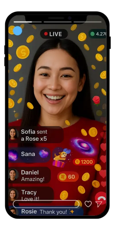 TikTok Live gifts feature screen